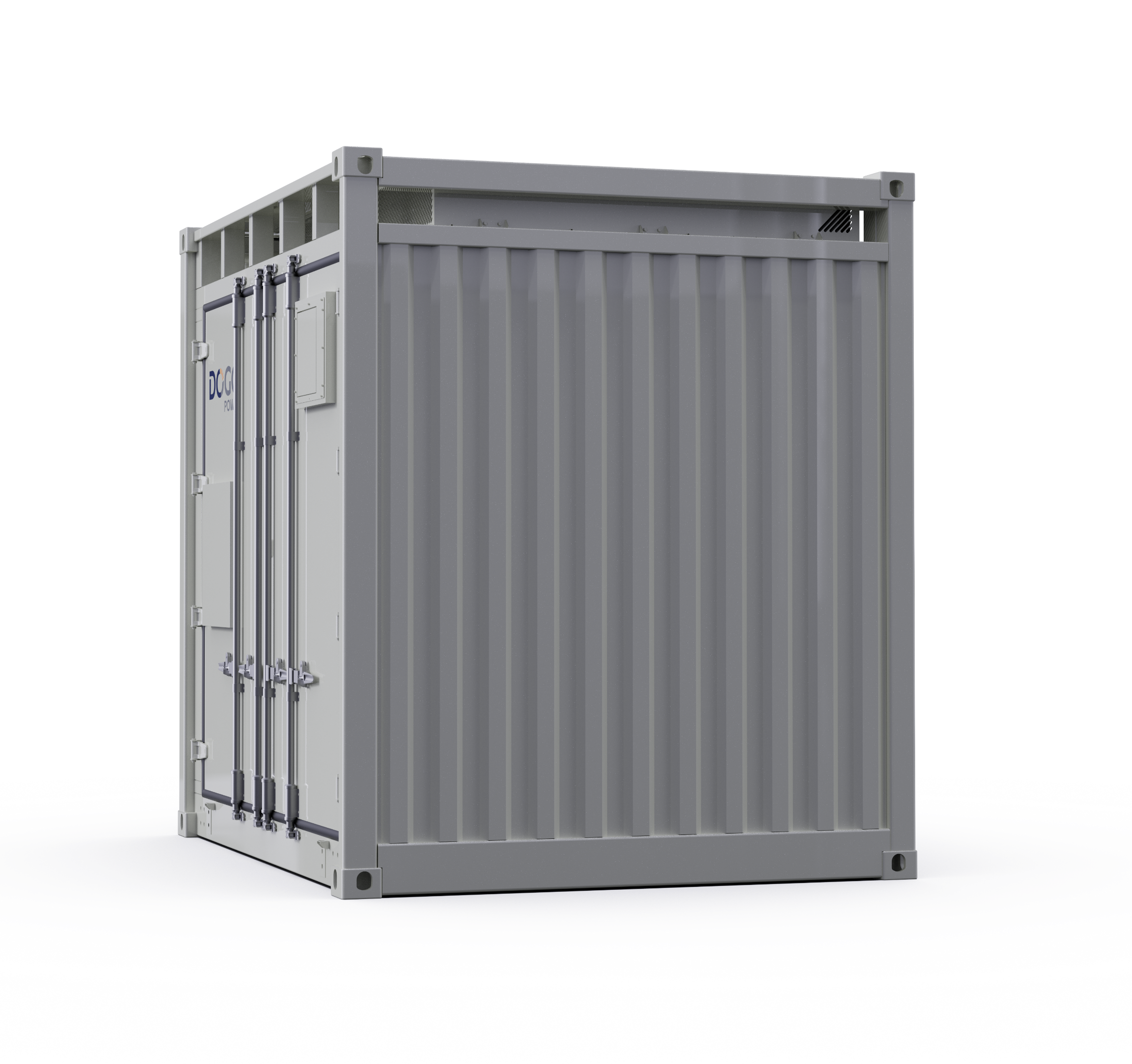 Rear-side view of a compact storage container