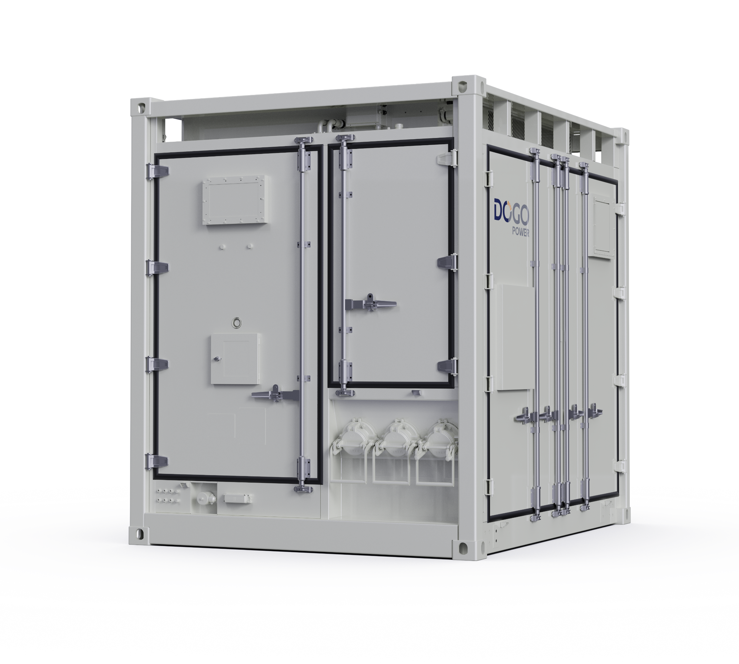 Angled view of a compact storage container